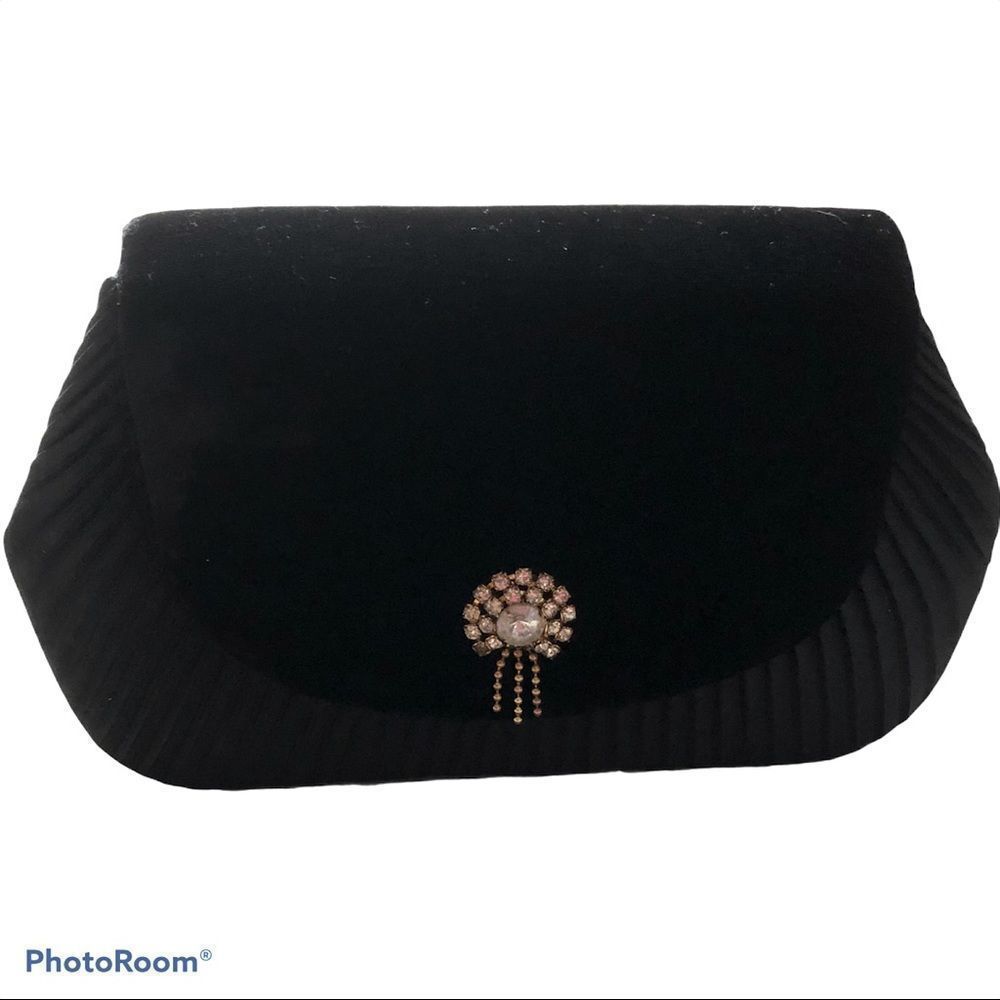 Rhinestones black clutch